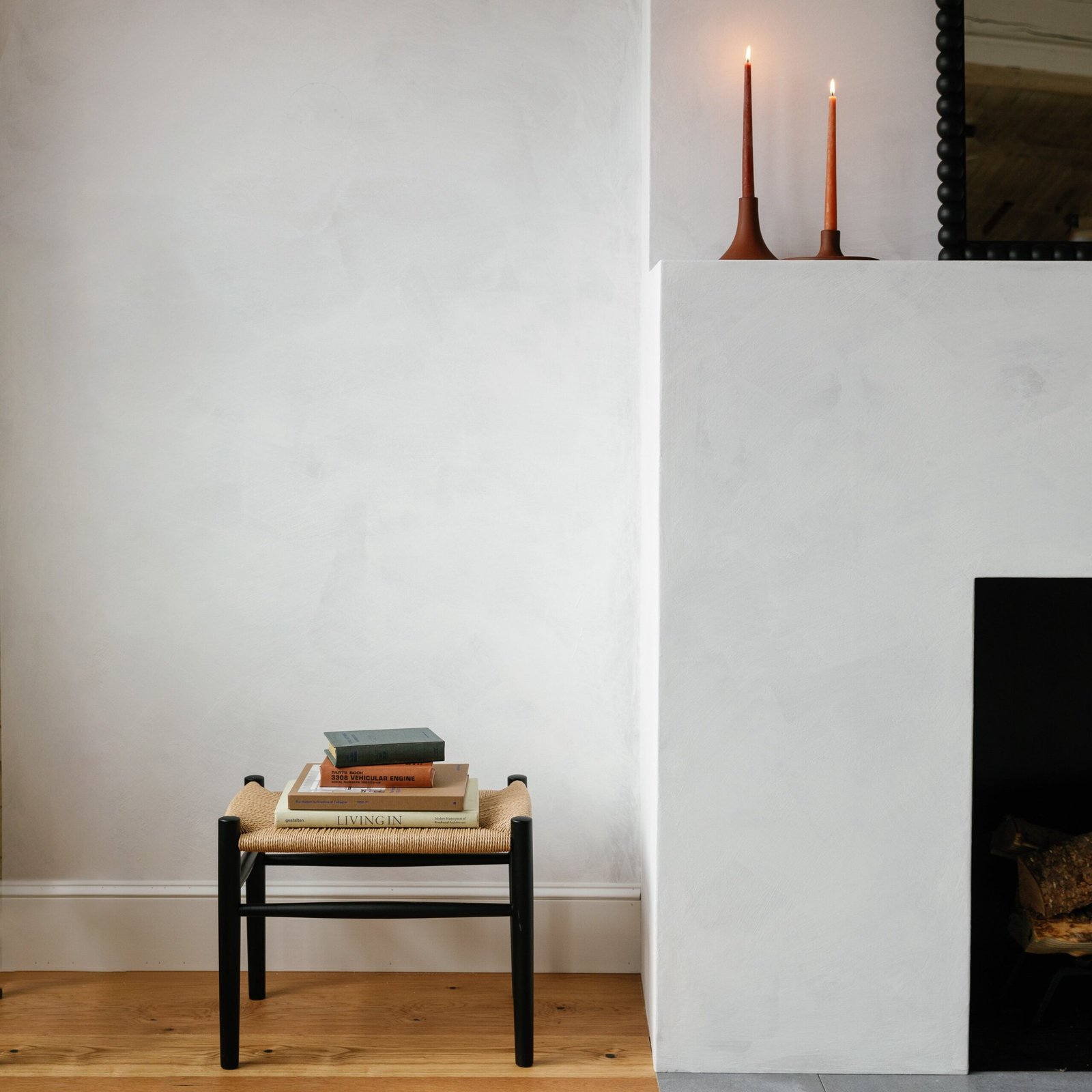 FDB Mobler J83 Bench::Black with Natural Woven Seat::Hover